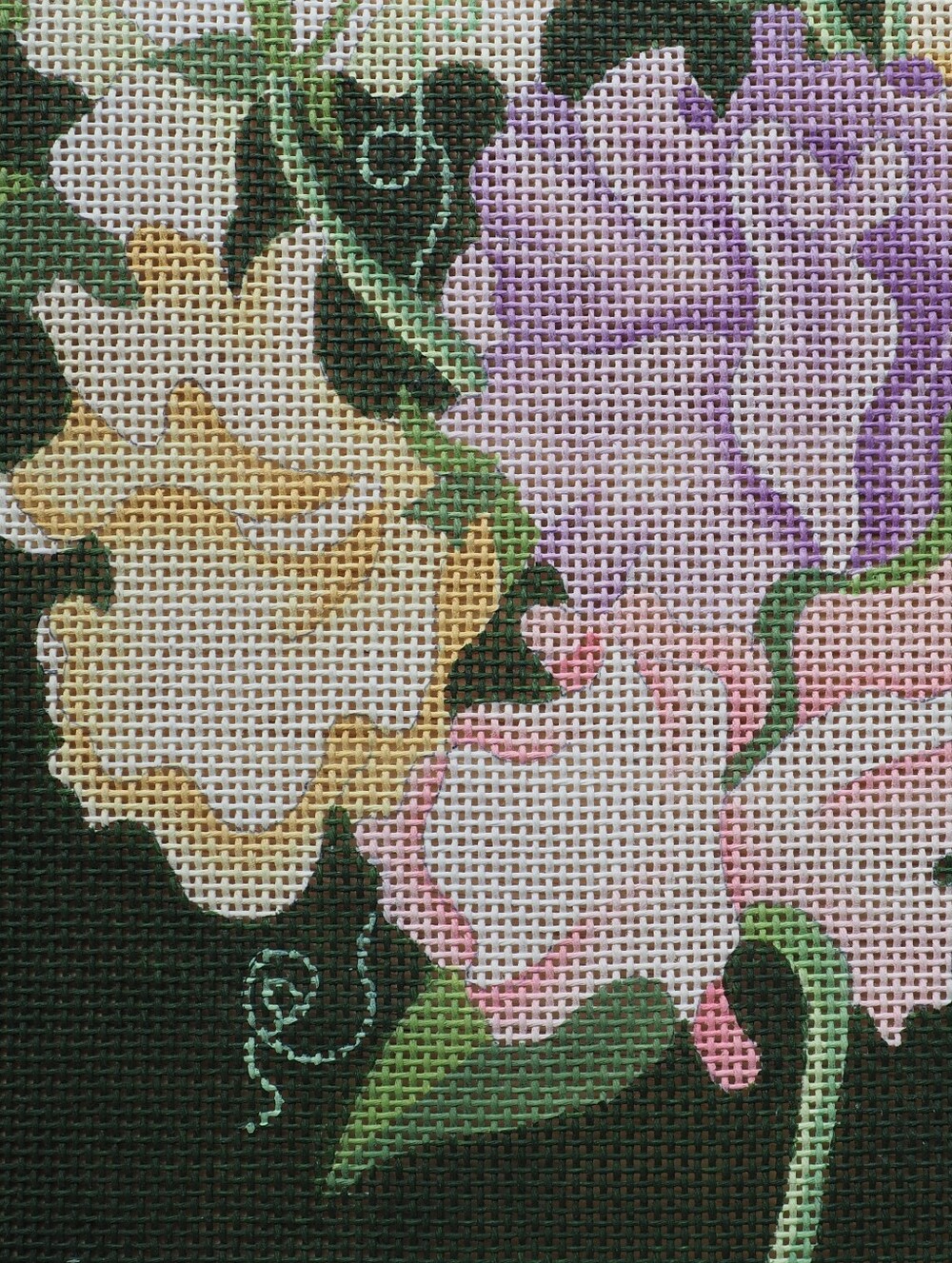 Dede Giant Sweet Pea 8992 Handpainted Needlepoint Canvas 14 in Large Floral Used - Picture 14 of 16